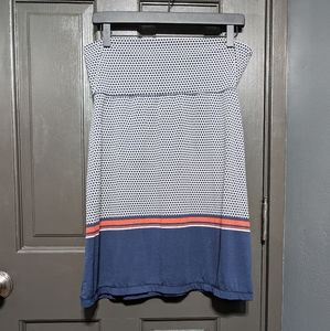 Max Studio Blue, White, and Pink Polk-a-Dot Skirt